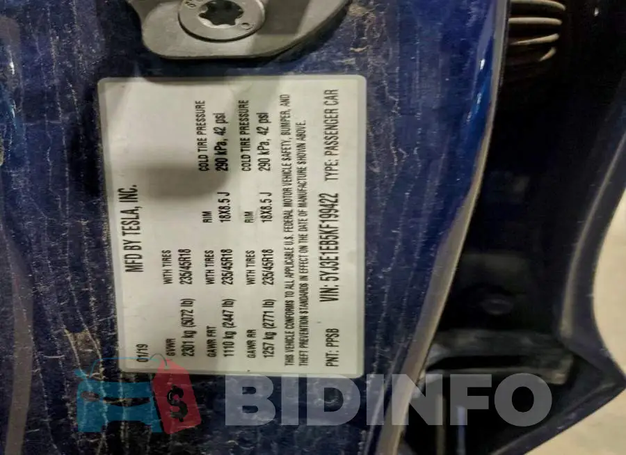 5YJ3E1EB5KF199422 Photo# 13
