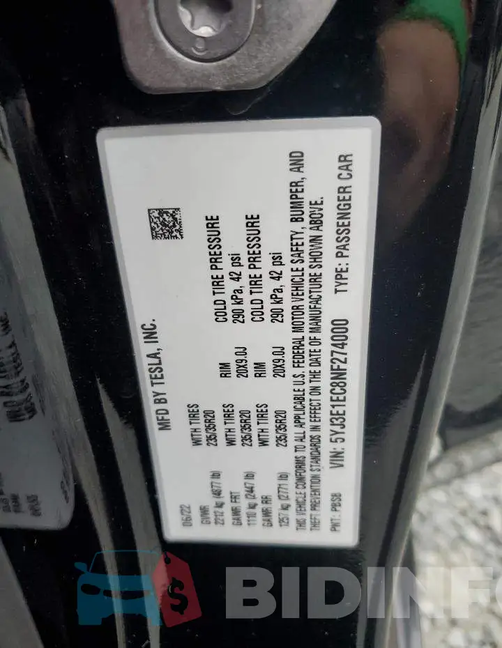 5YJ3E1EC8NF274000 Photo# 13
