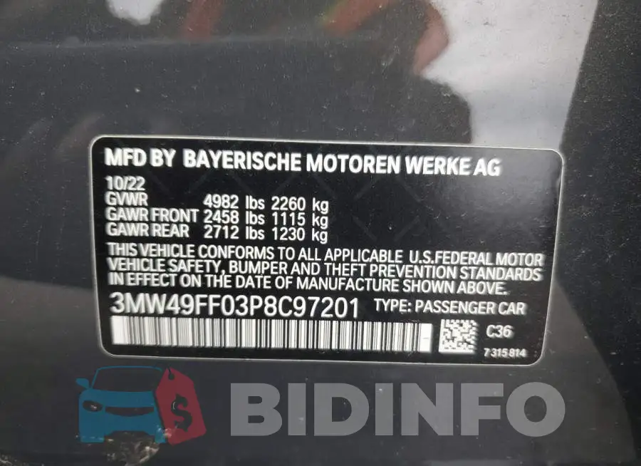 3MW49FF03P8C97201 Photo# 12