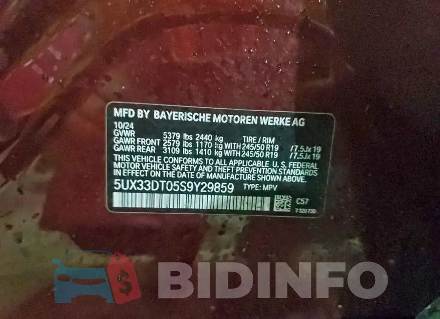 5UX33DT05S9Y29859 Photo# 13