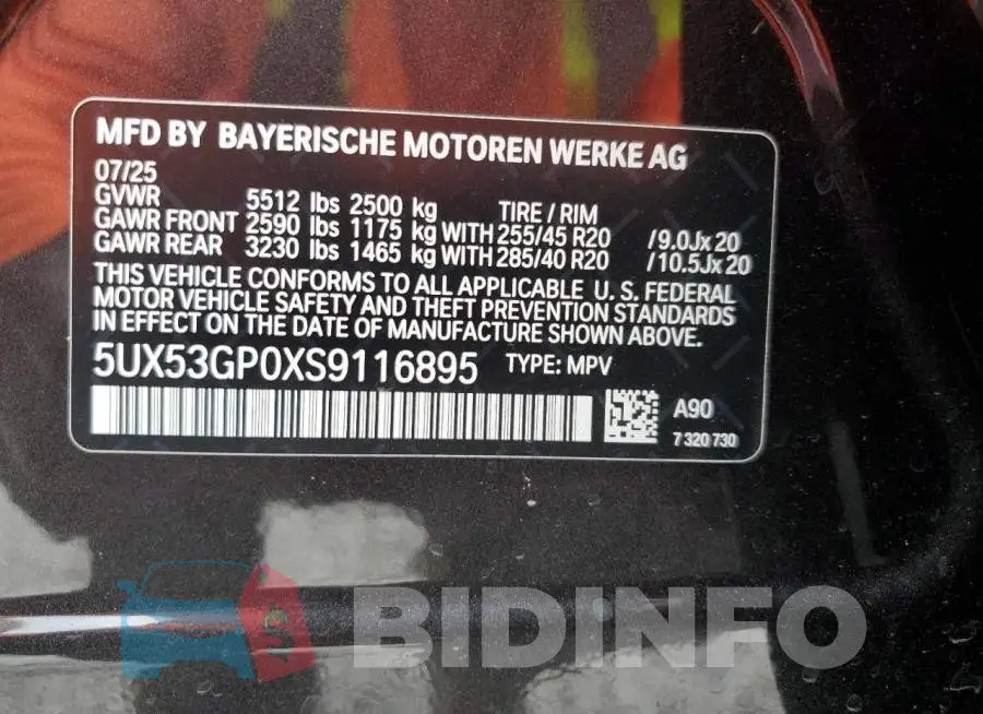 5UX53GP0XS9116895 Photo# 12
