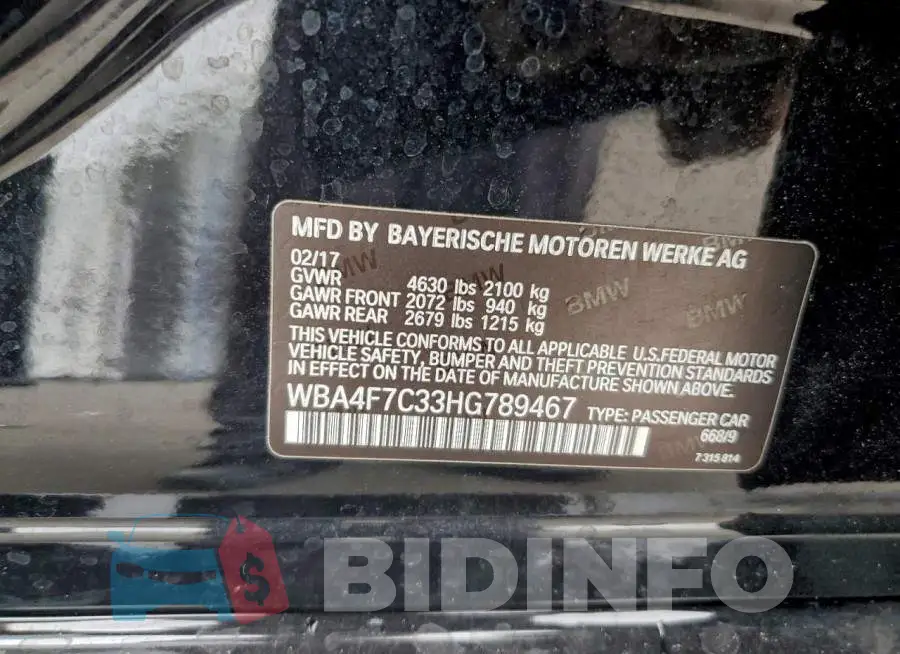 WBA4F7C33HG789467 Photo# 13