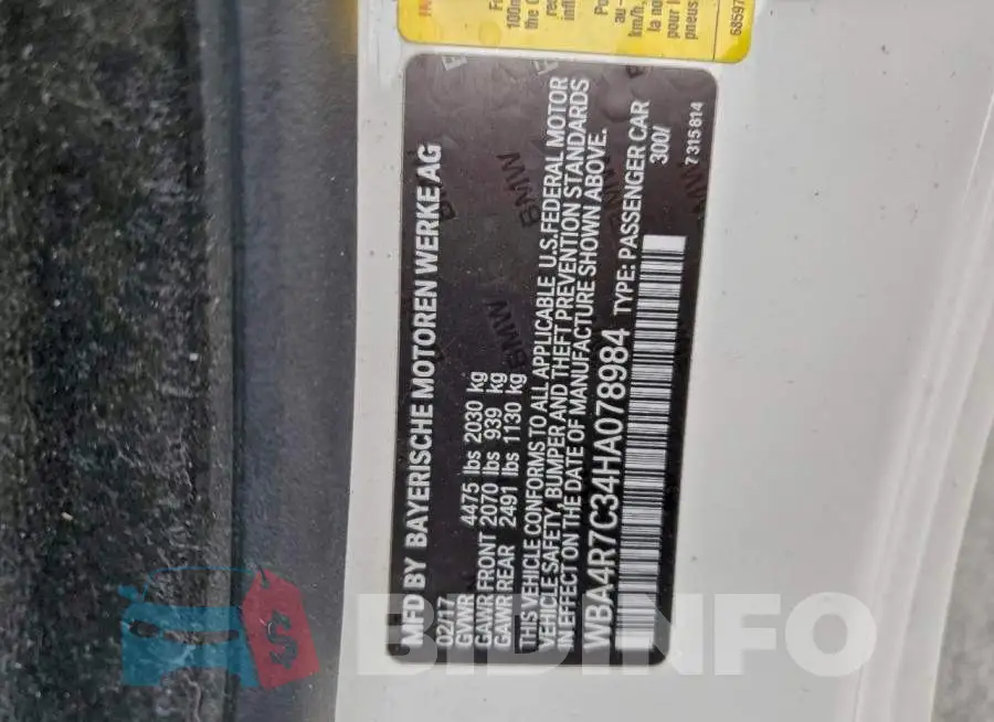 WBA4R7C34HA078984 Photo# 12