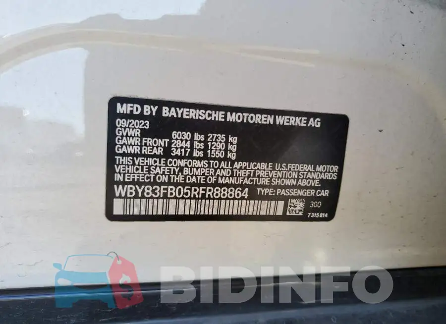 WBY83FB05RFR88864 Photo# 12