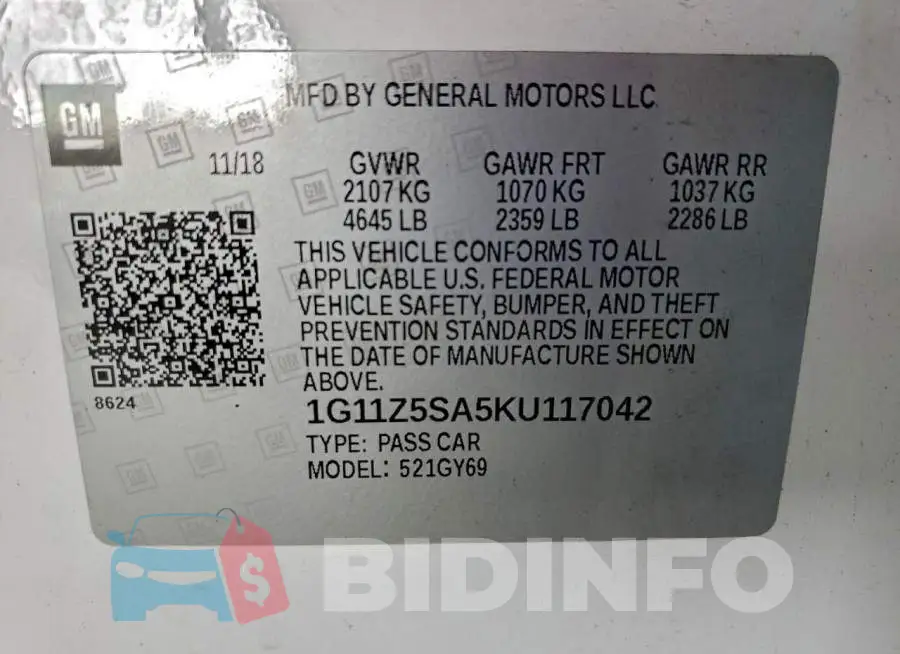 1G11Z5SA5KU117042 Photo# 13