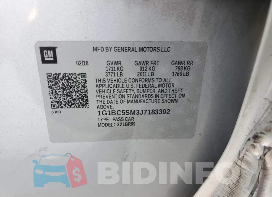 1G1BC5SM3J7183392 Photo# 12