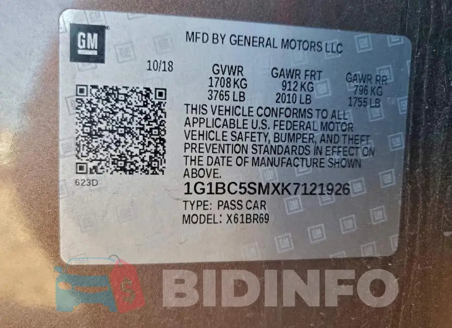 1G1BC5SMXK7121926 Photo# 12