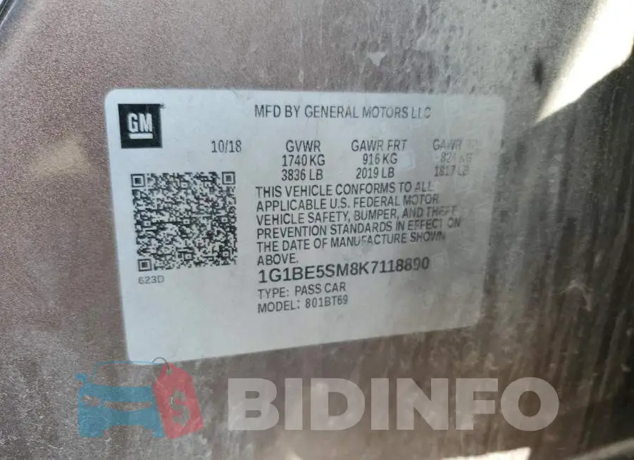 1G1BE5SM8K7118890 Photo# 12