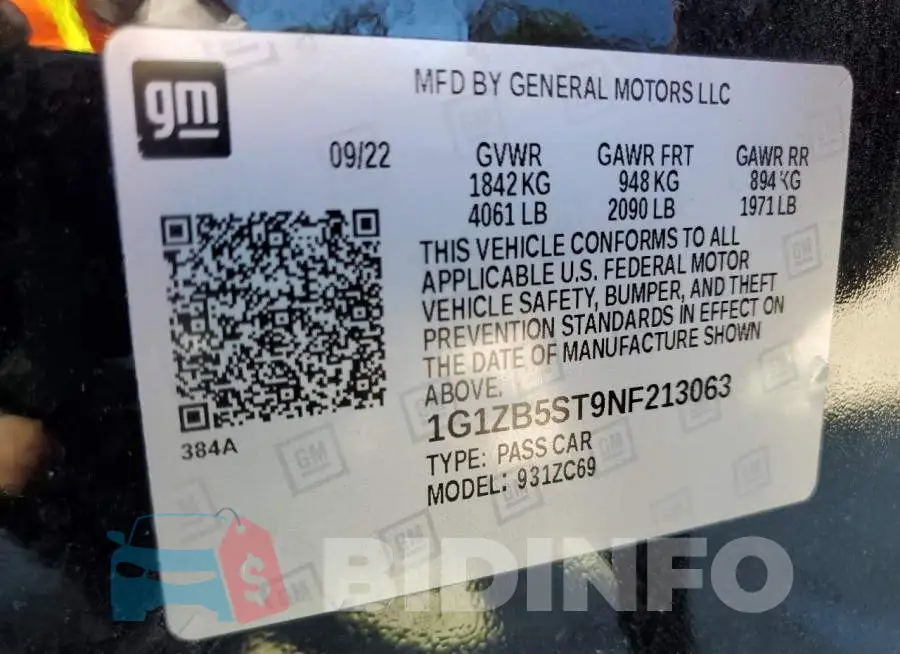 1G1ZB5ST9NF213063 Photo# 12