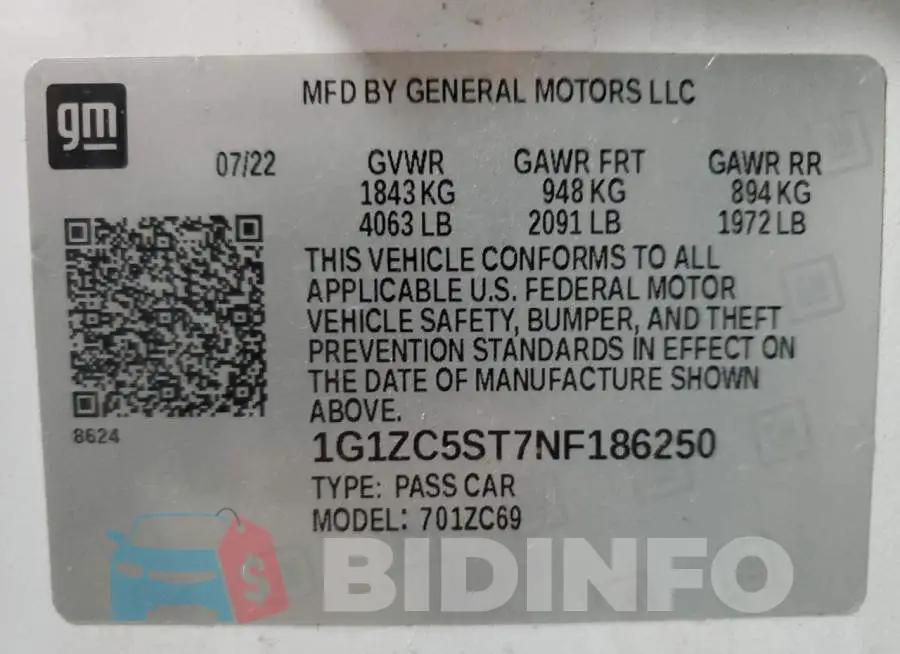 1G1ZC5ST7NF186250 Photo# 12