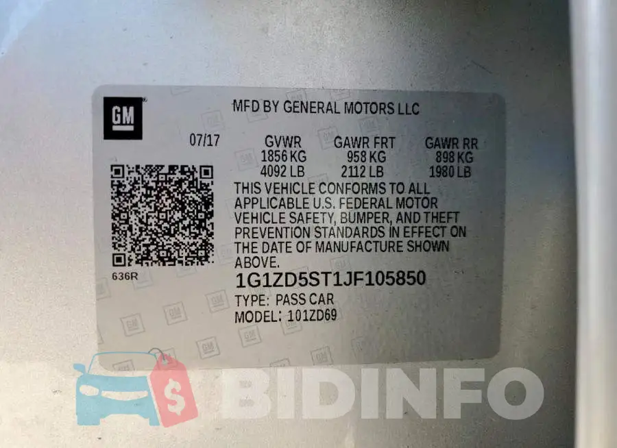 1G1ZD5ST1JF105850 Photo# 12