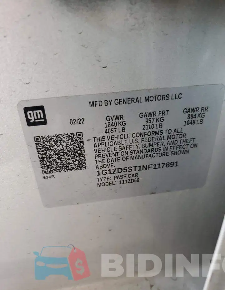 1G1ZD5ST1NF117891 Photo# 12