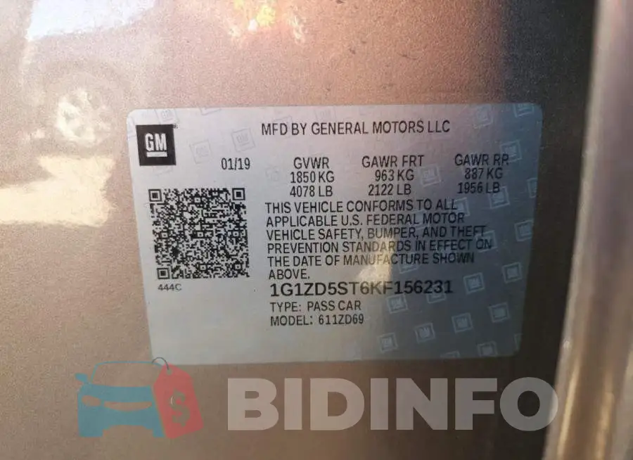 1G1ZD5ST6KF156231 Photo# 12