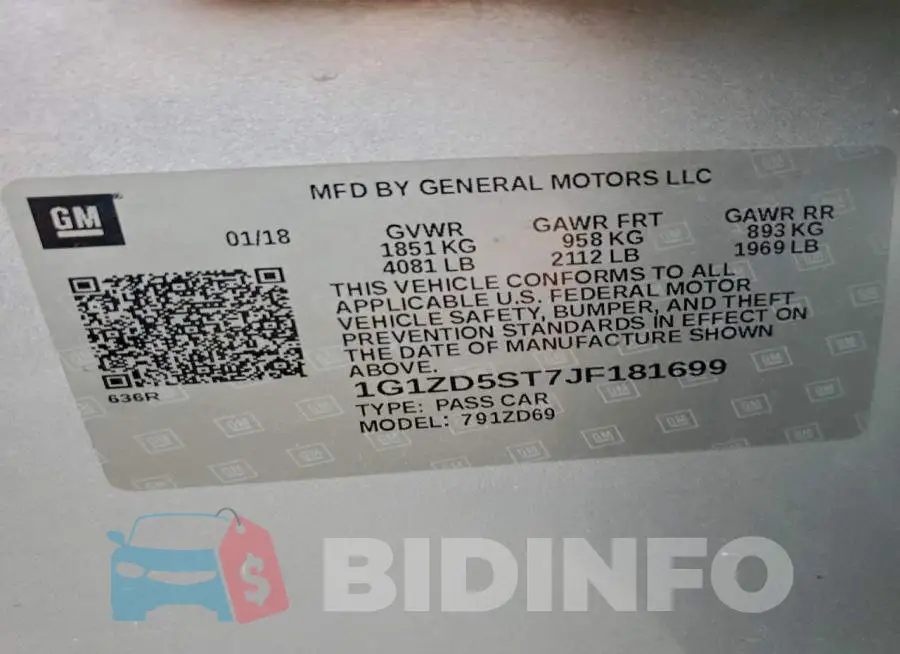1G1ZD5ST7JF181699 Photo# 12