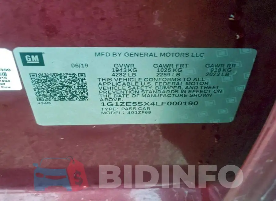 1G1ZE5SX4LF000190 Photo# 12