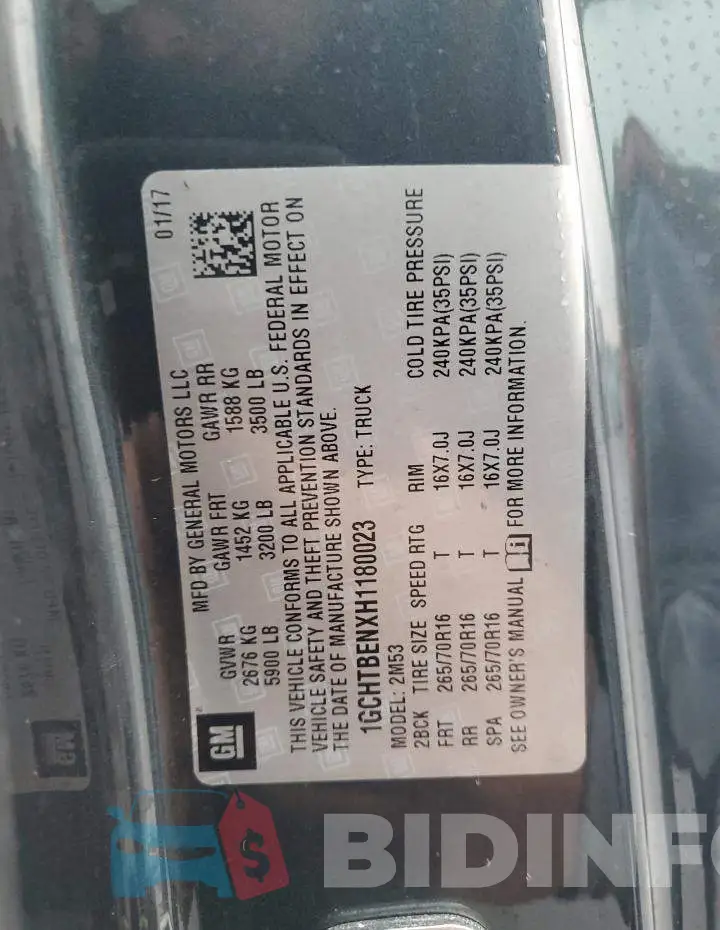 1GCHTBENXH1180023 Photo# 13