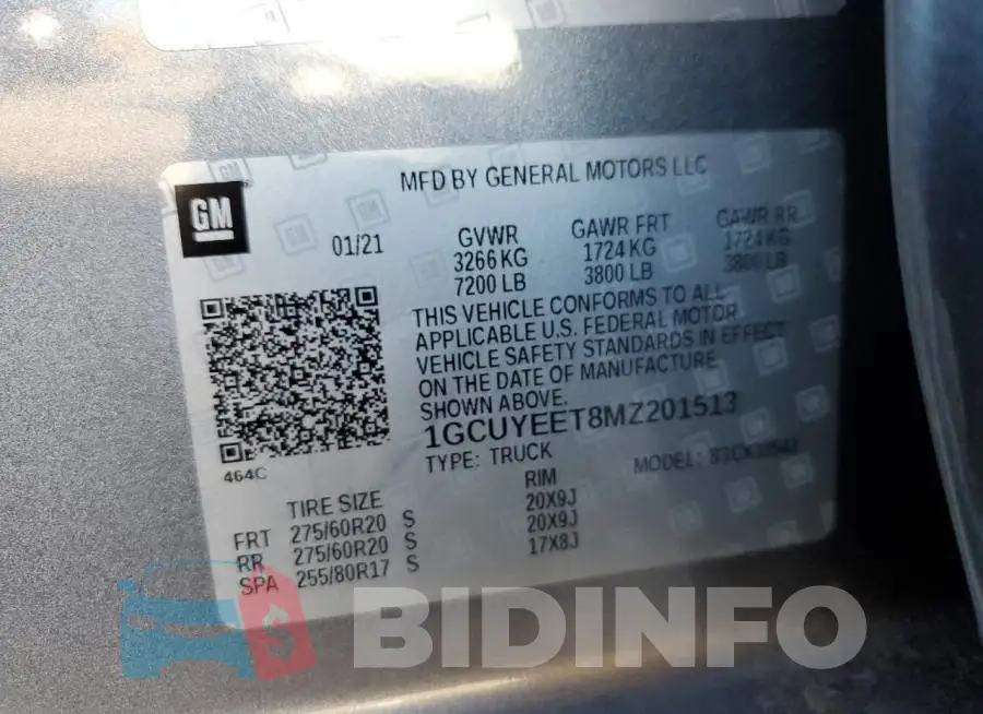1GCUYEET8MZ201513 Photo# 12
