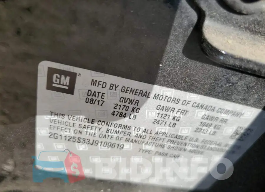 2G1125S33J9109619 Photo# 12