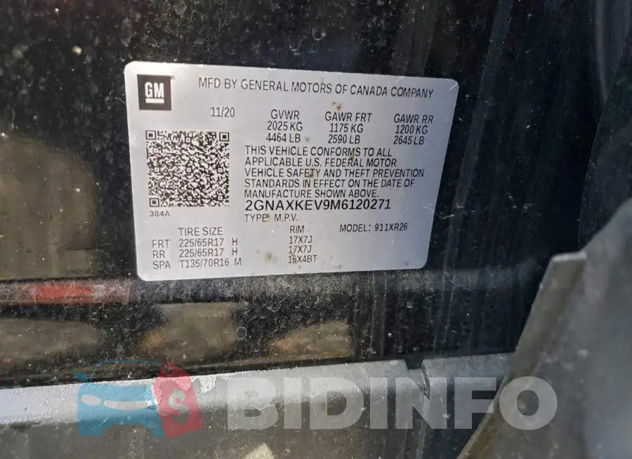 2GNAXKEV9M6120271 Photo# 13