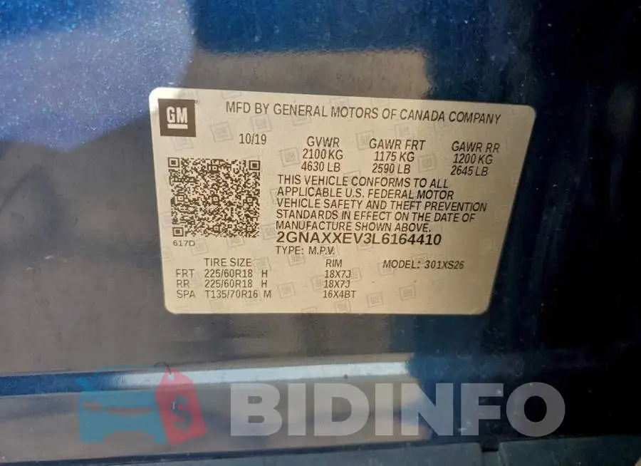 2GNAXXEV3L6164410 Photo# 14