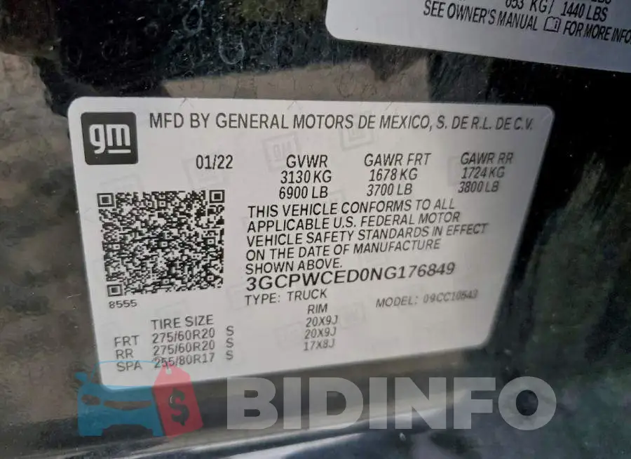 3GCPWCED0NG176849 Photo# 12