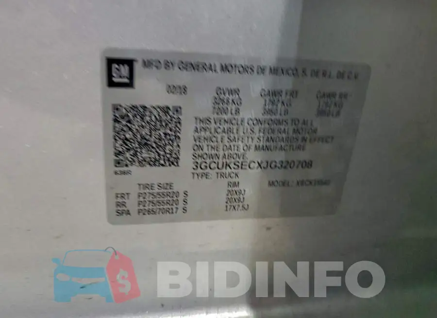 3GCUKSECXJG320708 Photo# 12