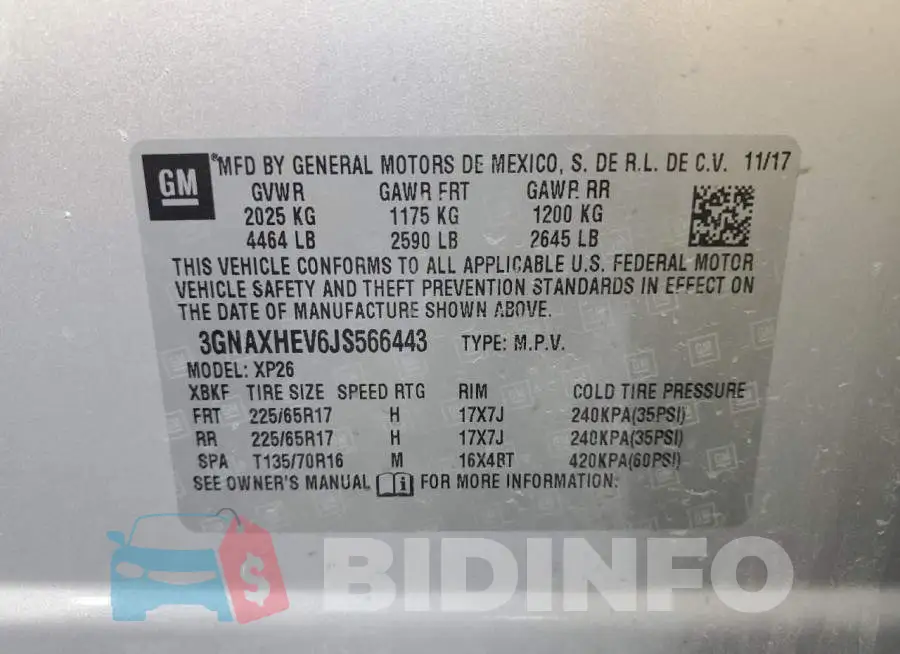 3GNAXHEV6JS566443 Photo# 13