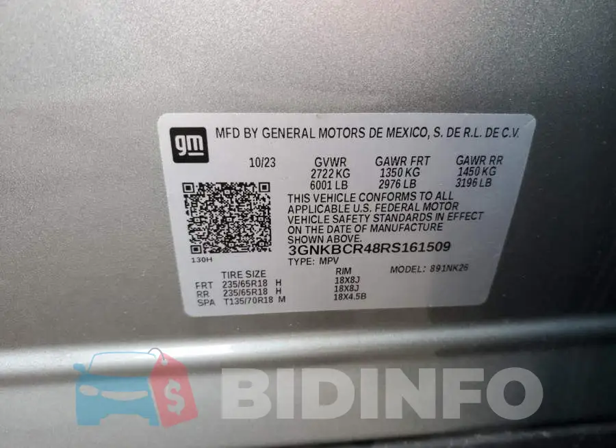 3GNKBCR48RS161509 Photo# 13