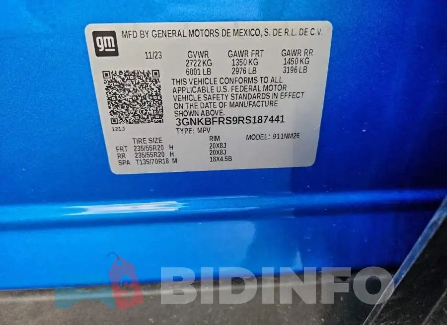 3GNKBFRS9RS187441 Photo# 14