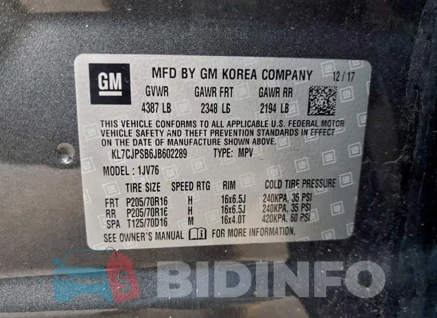 KL7CJPSB6JB602289 Photo# 12