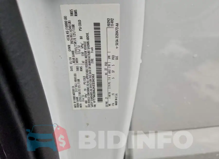 1FT7W2B62KEE06362 Photo# 12