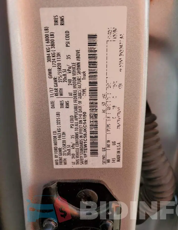 1FTEW1C58JKC94190 Photo# 12
