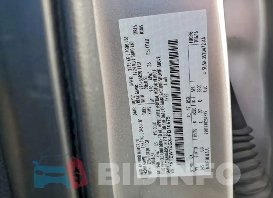1FTEW1EGXJFB10679 Photo# 12