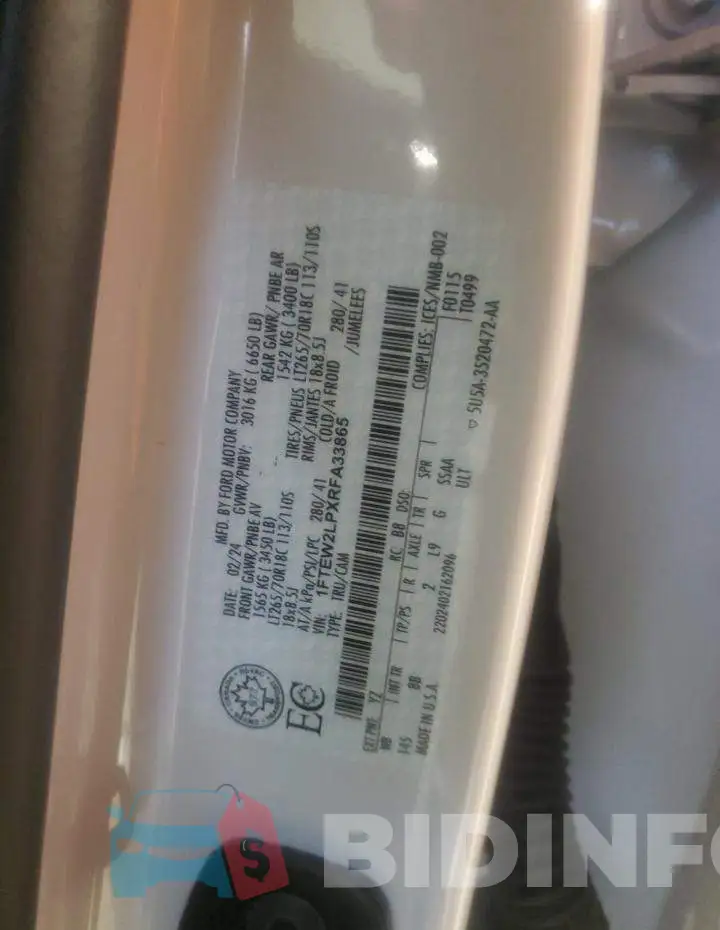 1FTEW2LPXRFA33865 Photo# 12