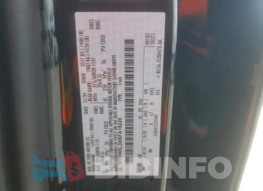 1FTFW5LD8SFA18220 Photo# 12