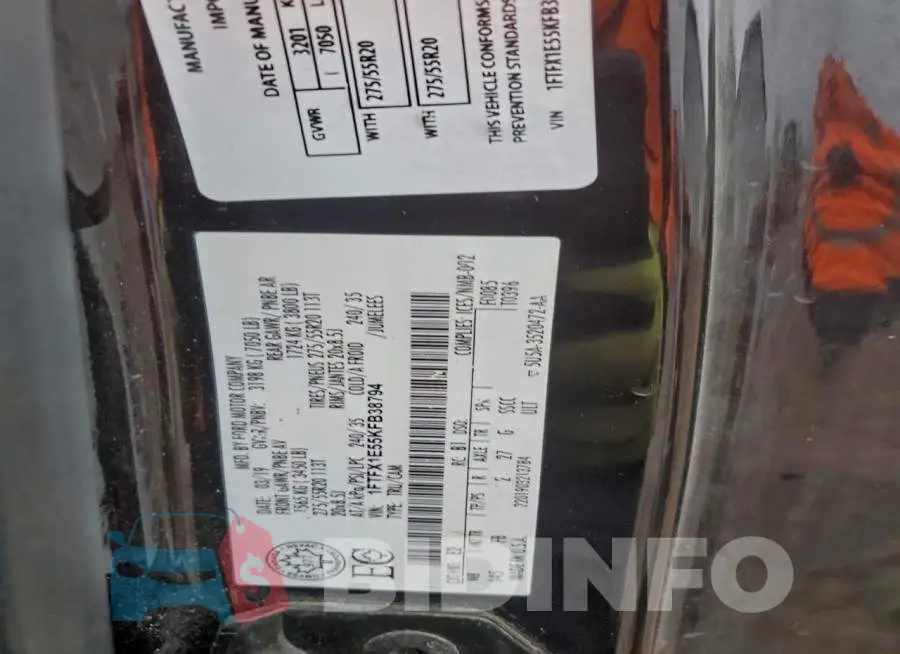 1FTFX1E55KFB38794 Photo# 12