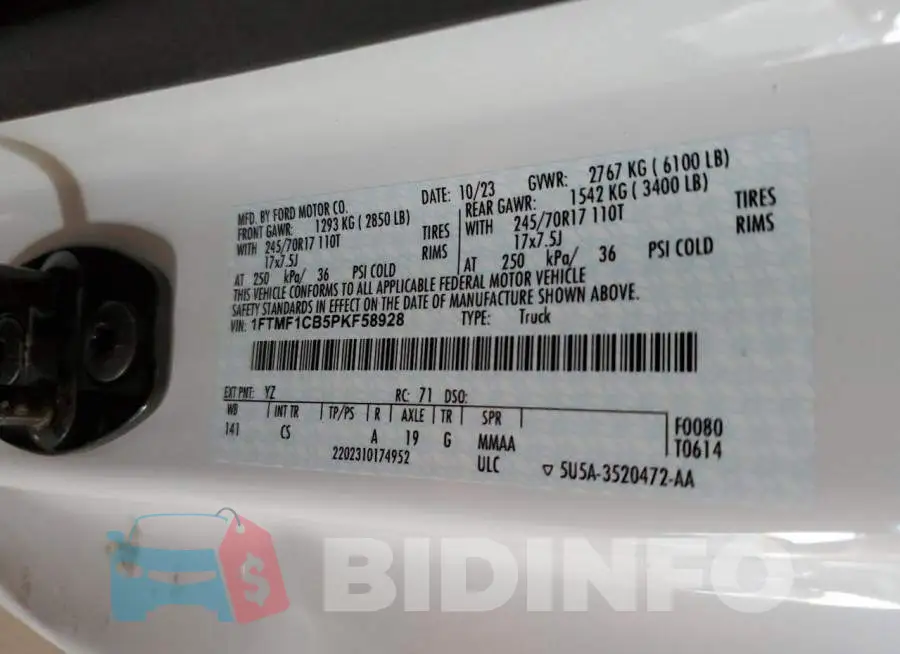 1FTMF1CB5PKF58928 Photo# 12