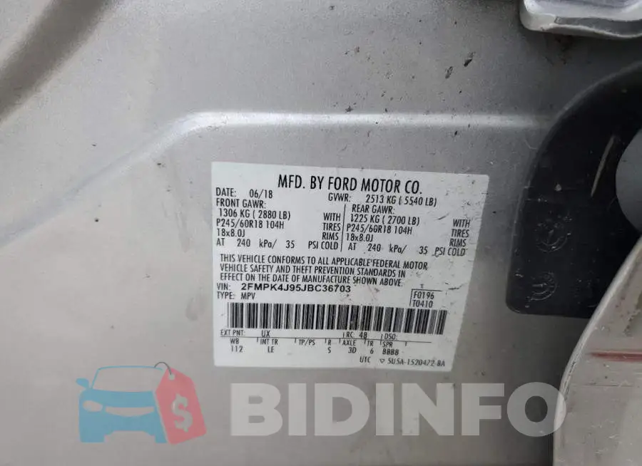 2FMPK4J95JBC36703 Photo# 13