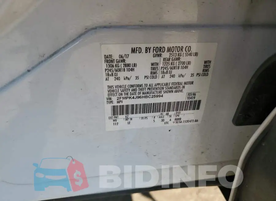 2FMPK4J96HBC25994 Photo# 13