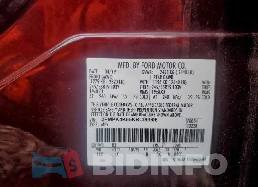 2FMPK4K95KBC09906 Photo# 14