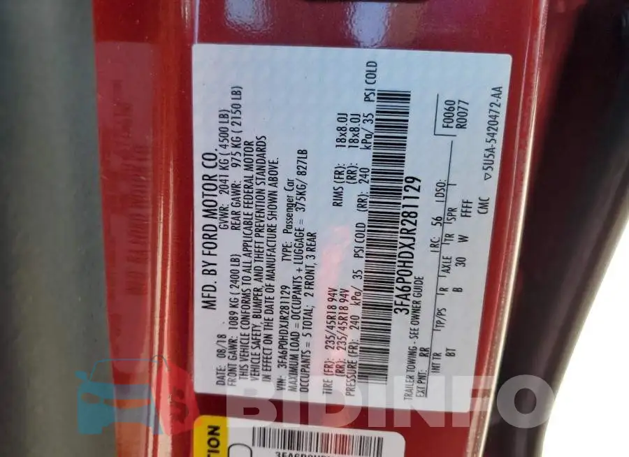 3FA6P0HDXJR281129 Photo# 13