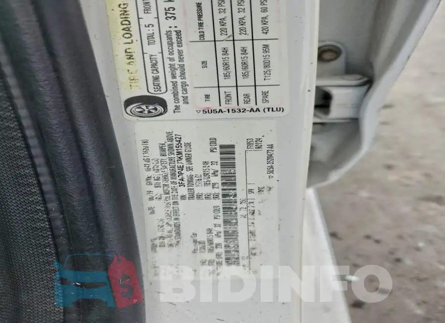 3FADP4EJ3KM155427 Photo# 12
