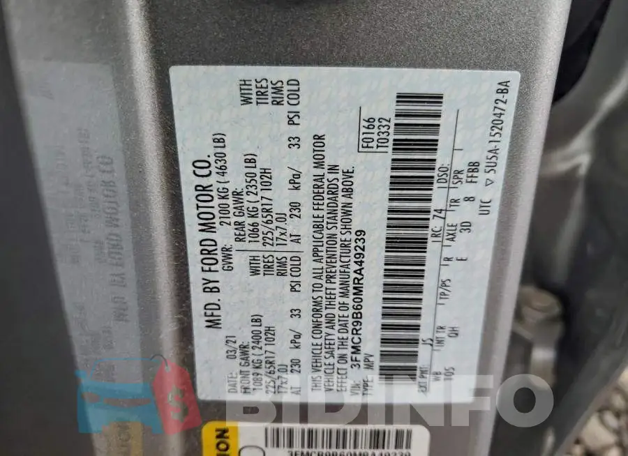 3FMCR9B60MRA49239 Photo# 14