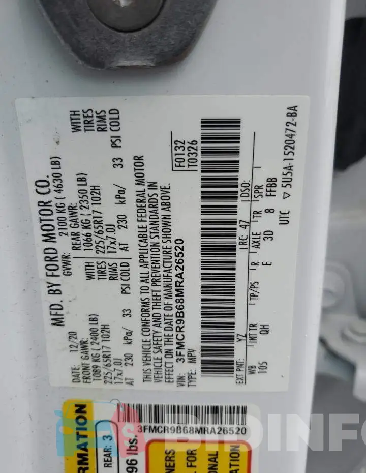 3FMCR9B68MRA26520 Photo# 12