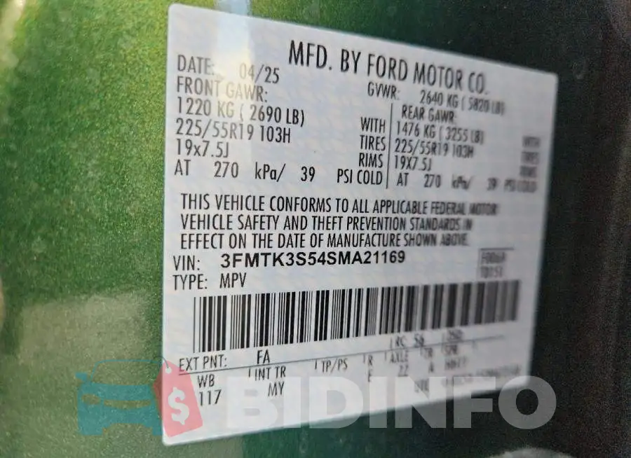 3FMTK3S54SMA21169 Photo# 12