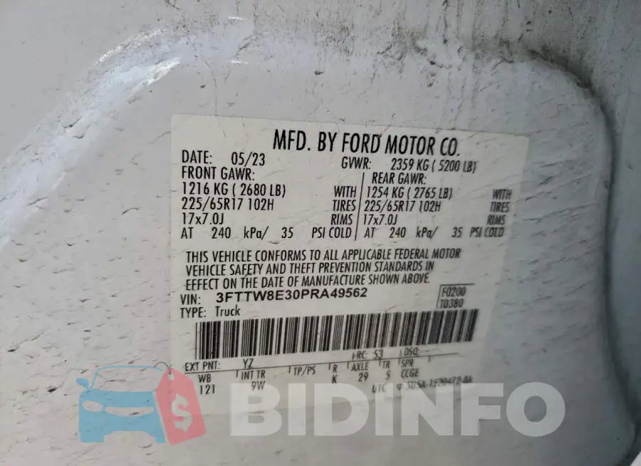 3FTTW8E30PRA49562 Photo# 12