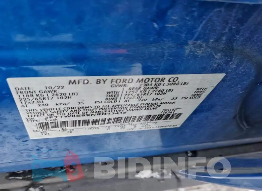 3FTTW8E9XNRB13415 Photo# 12