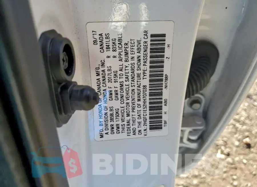 2HGFC1E52HH707038 Photo# 12