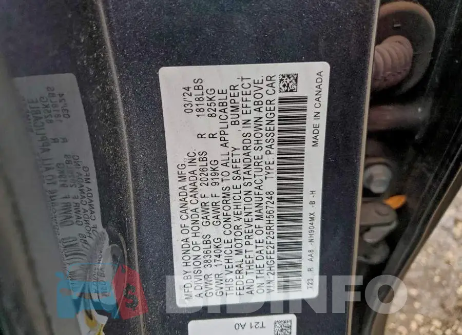 2HGFE2F25RH567248 Photo# 13