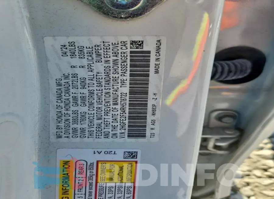 2HGFE2F54RH578722 Photo# 13